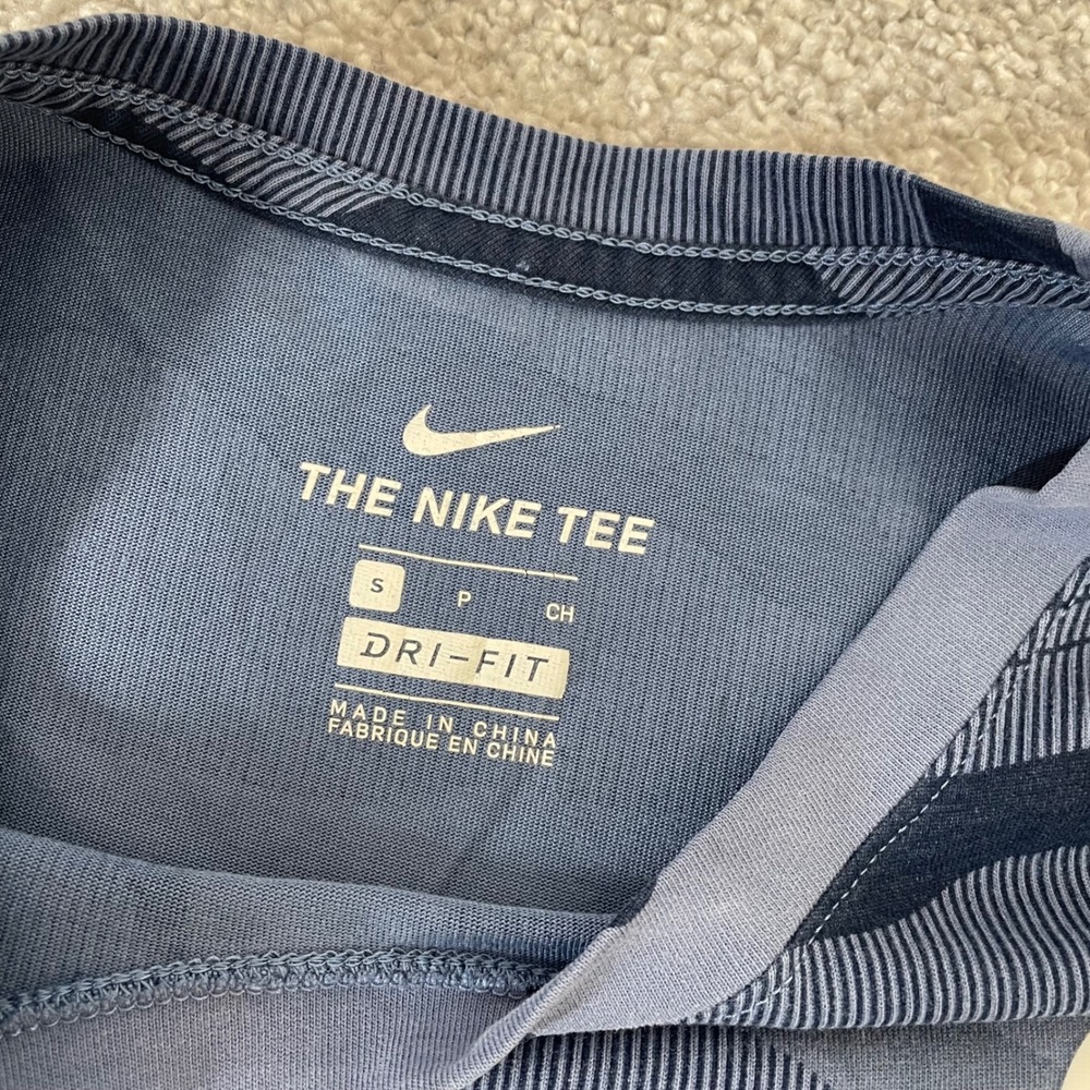 Nike T Shirt Mens Small Dri FIT Camo Crewneck Short Sleeve Blue - Picture 3 of 10